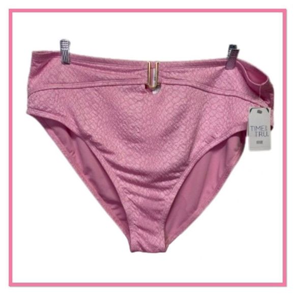 Time & Tru Size 2X Strawberry  Cream Swim Bottom - Picture 3 of 11